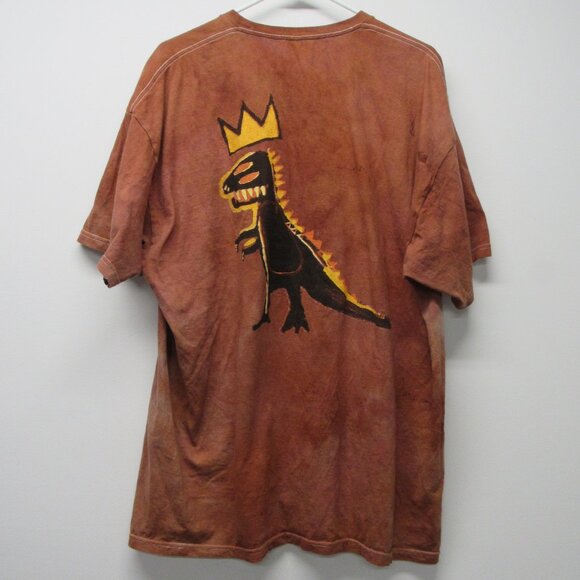 Mad Engine Jean-Michel Basquiat Dino T Rex Tie Dye Short Sleeve T-shirt Size 2X - Picture 2 of 3